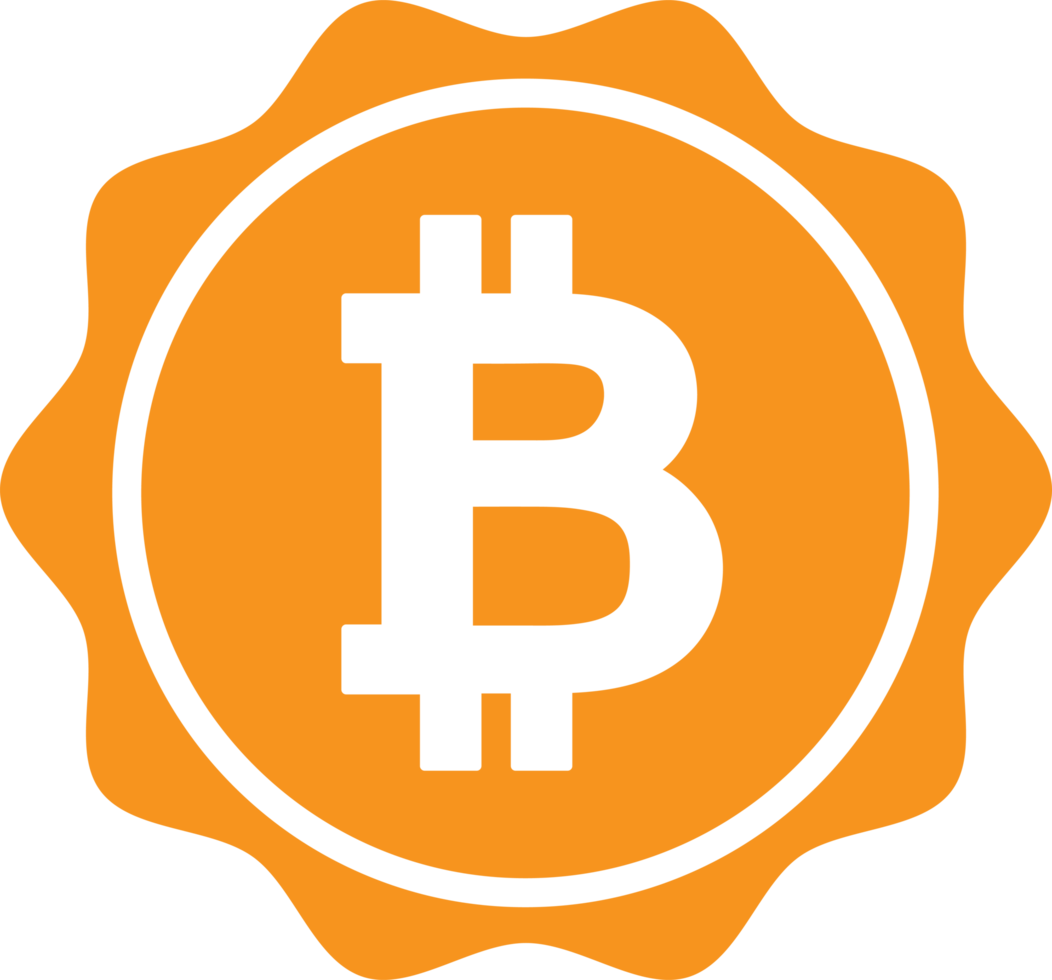 design de símbolo de sinal de ícone de bitcoin png