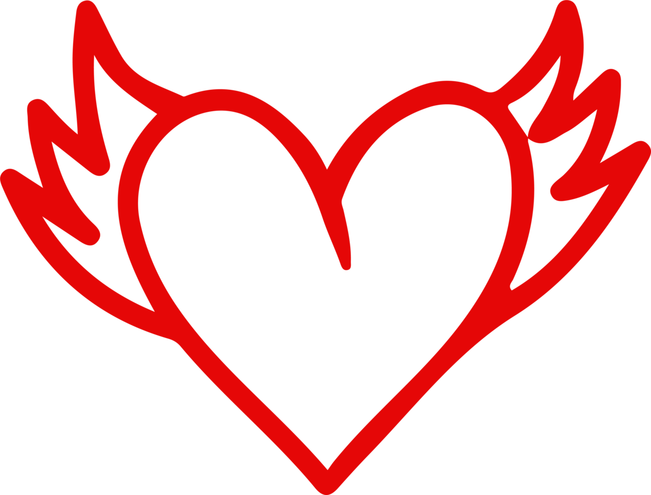 design de sinal de ícone de desenho de mão de coração png
