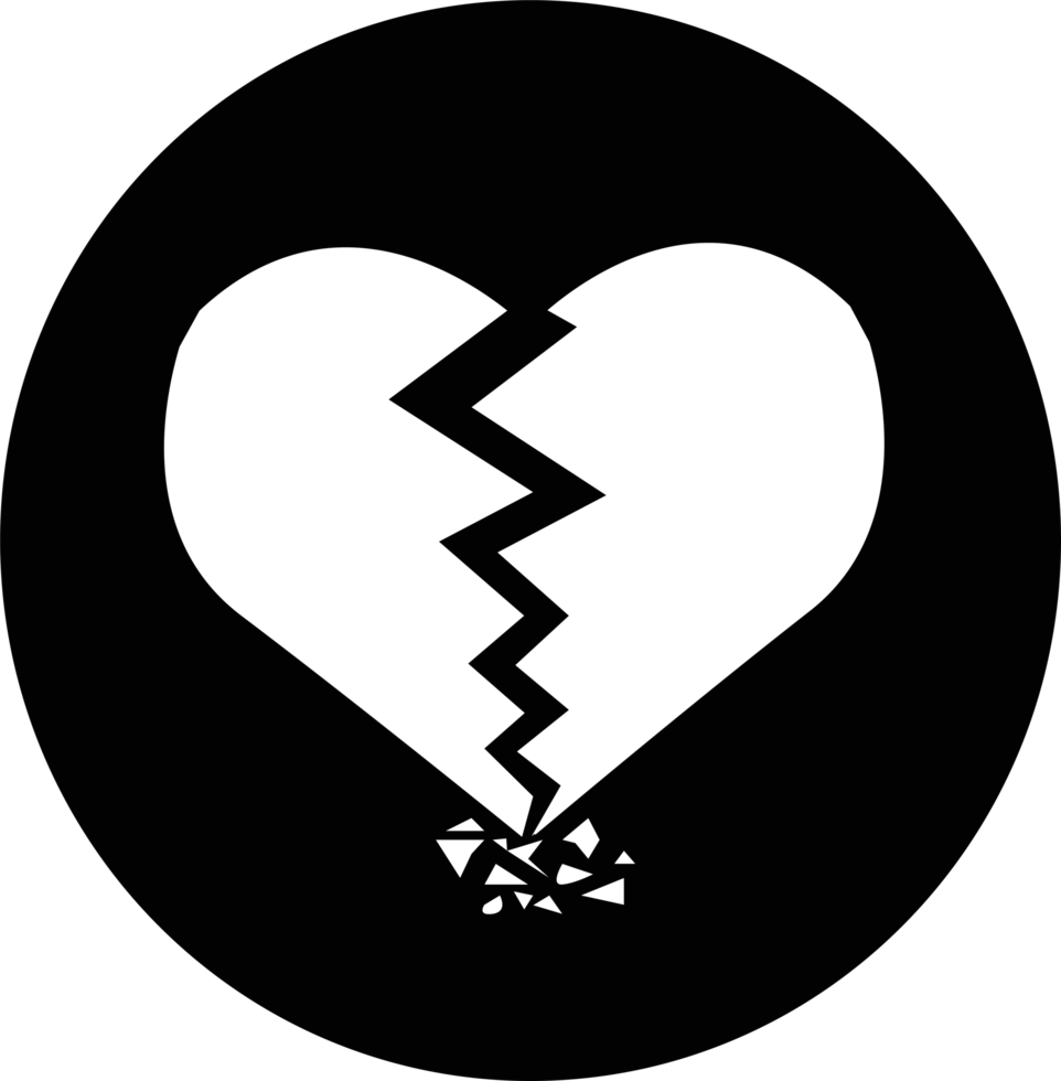 Broken Heart Icon sign symbol design png