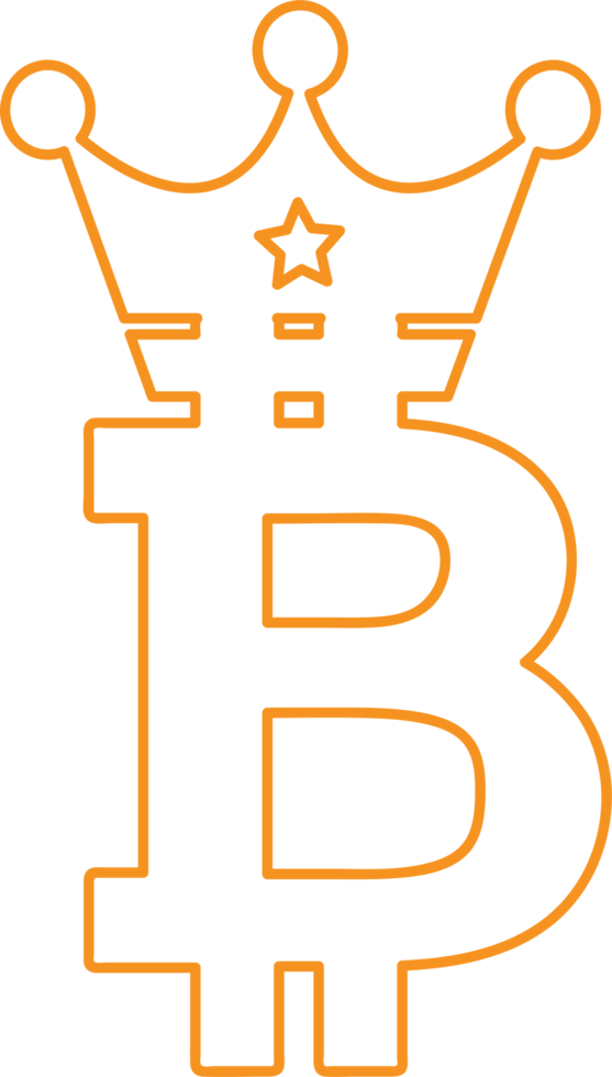 diseño de símbolo de signo de icono de bitcoin png