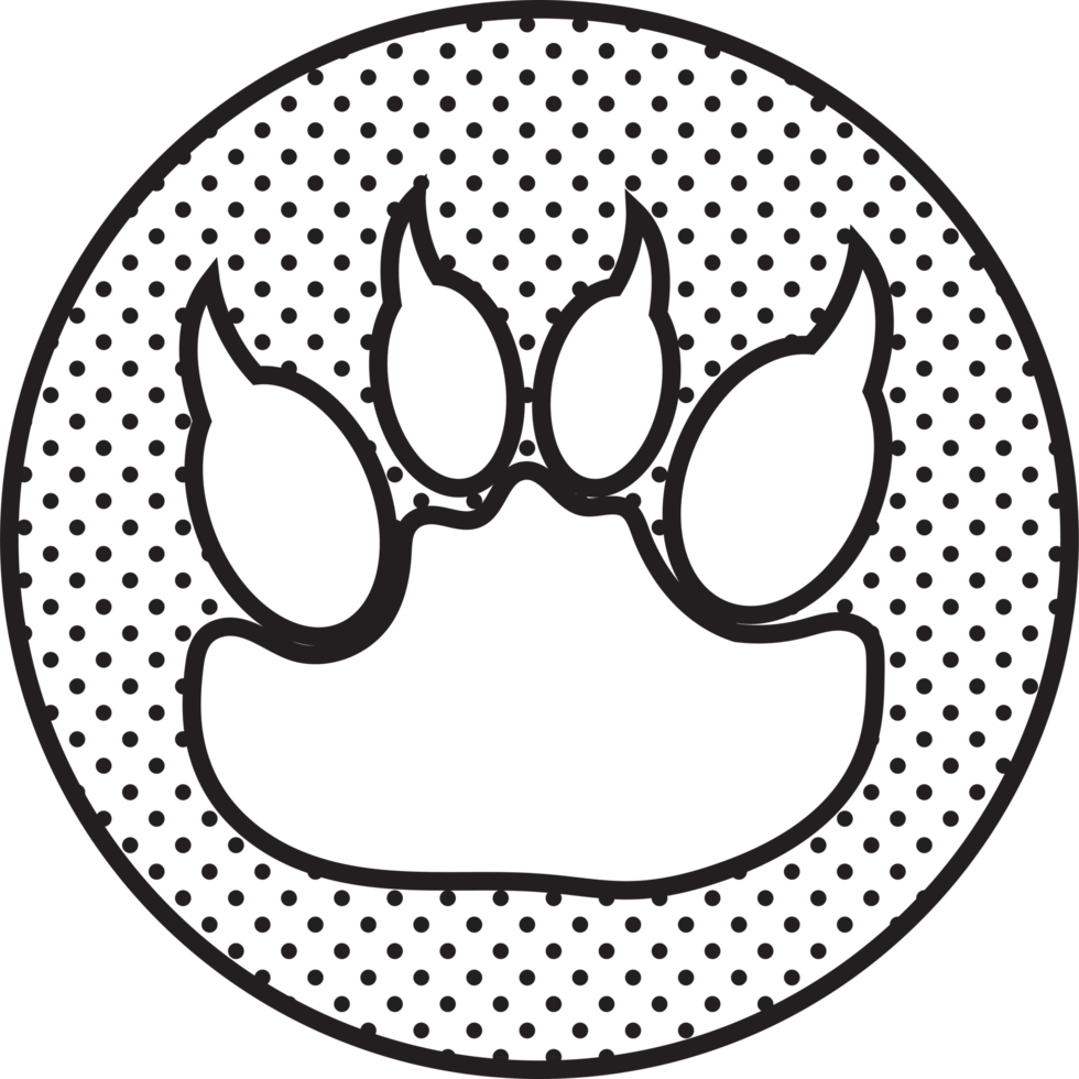 design de símbolo de sinal de ícone de pegada animal png