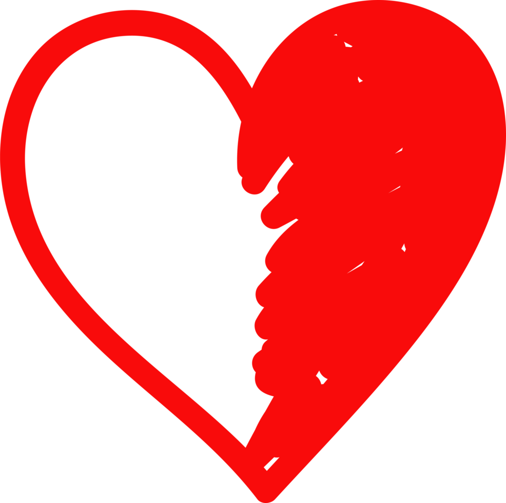 Heart hand draw icon sign design png