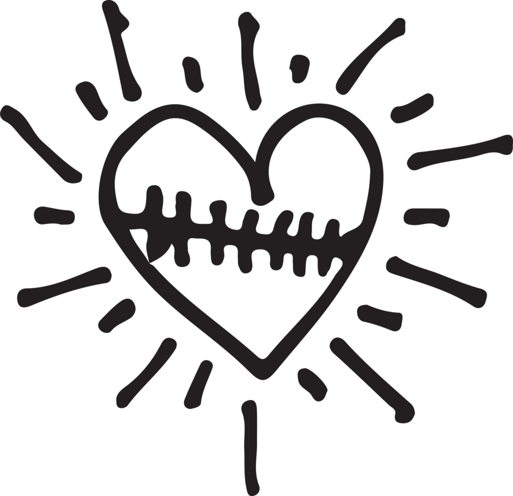 Hand drawn Heart icon sign symbol design png