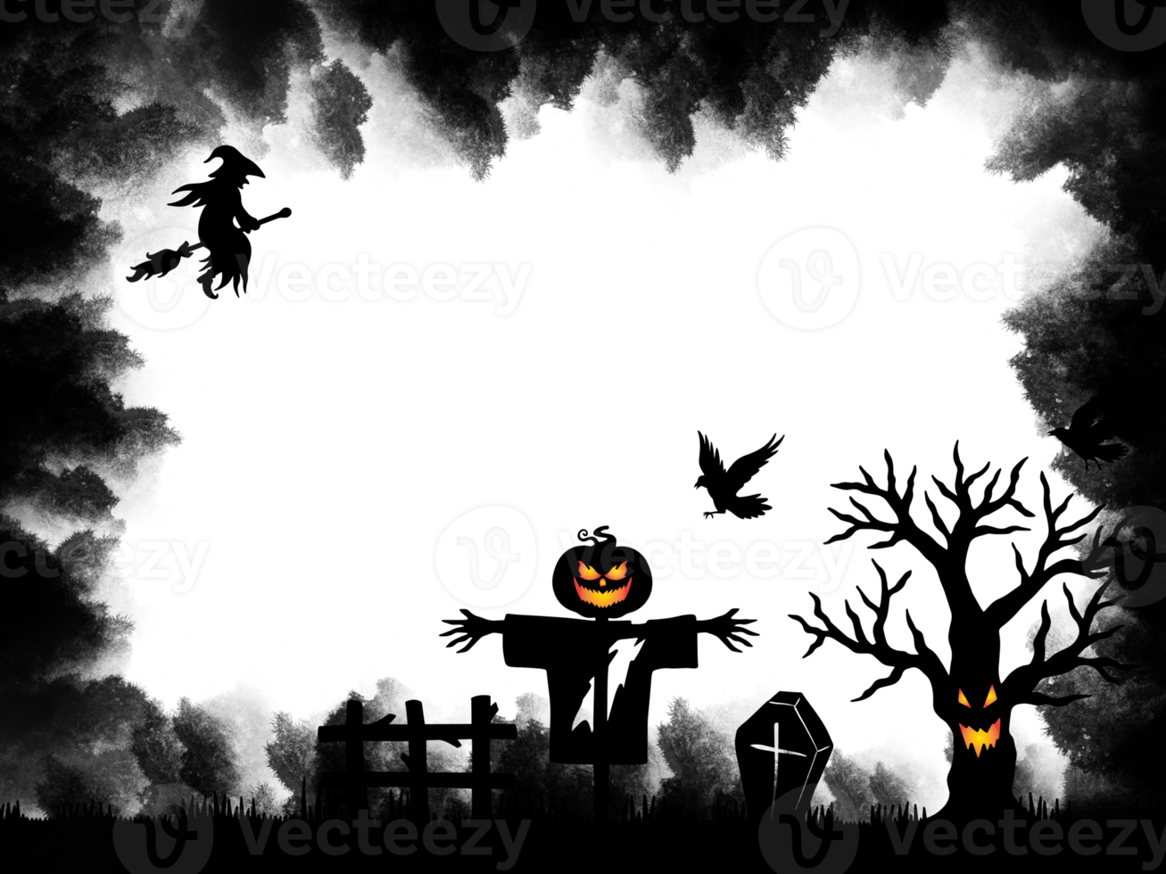 Halloween Silhouette Background Illustration 10161362 PNG