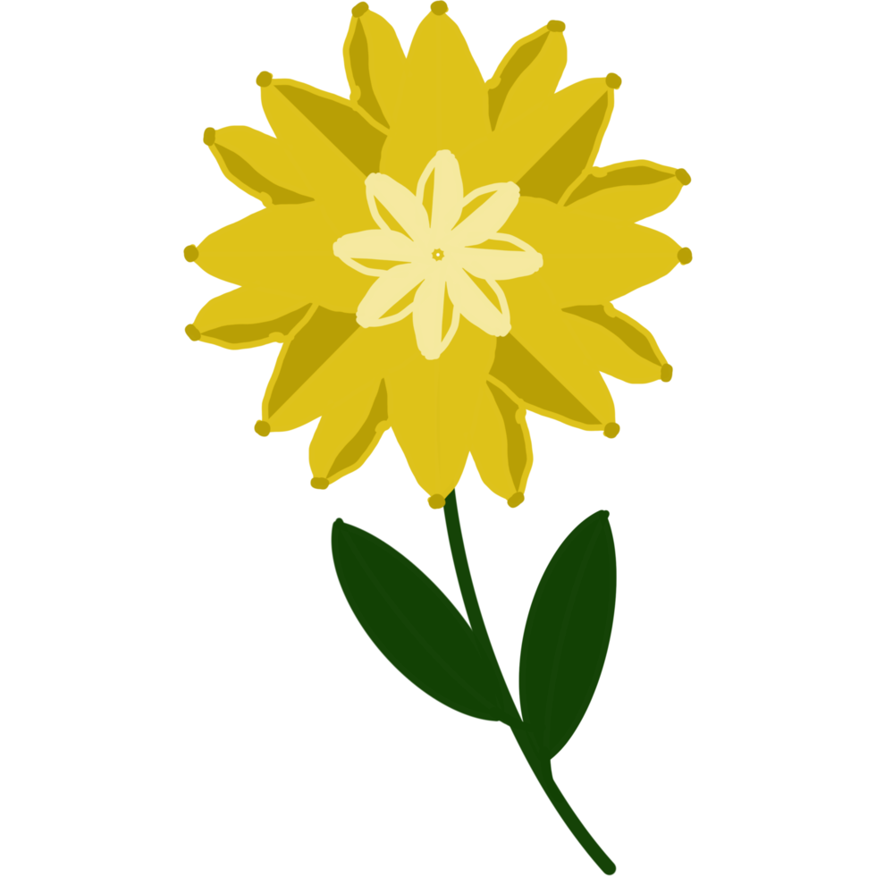 elemento flor amarela png