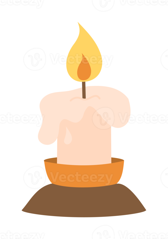 sticker Burning candle in a candlestick png