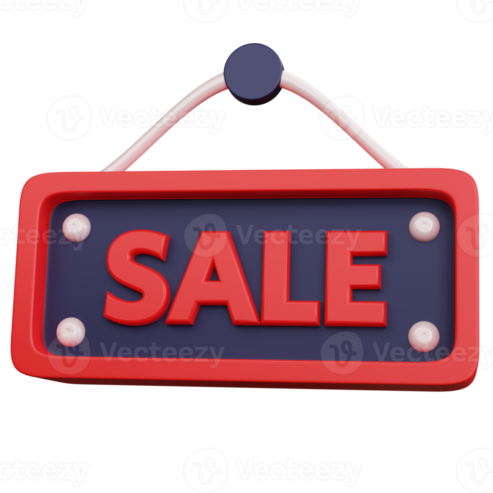 3d rendering sale hanging board isolated png