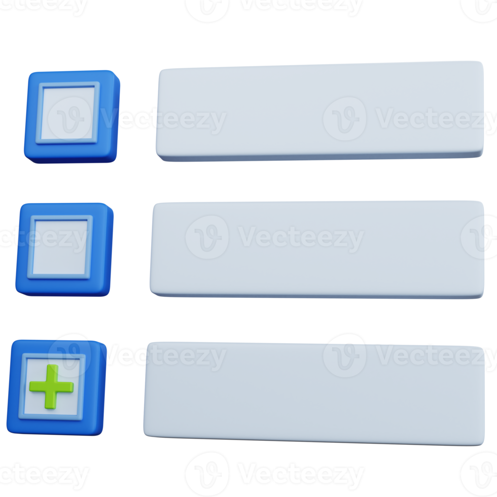 3D-rendering blauwe checklist met markering toevoegen geïsoleerd png