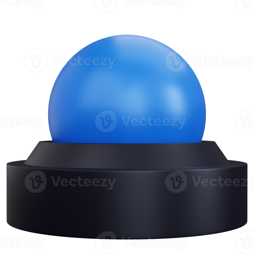 3d rendering blue ball lamp isolated png