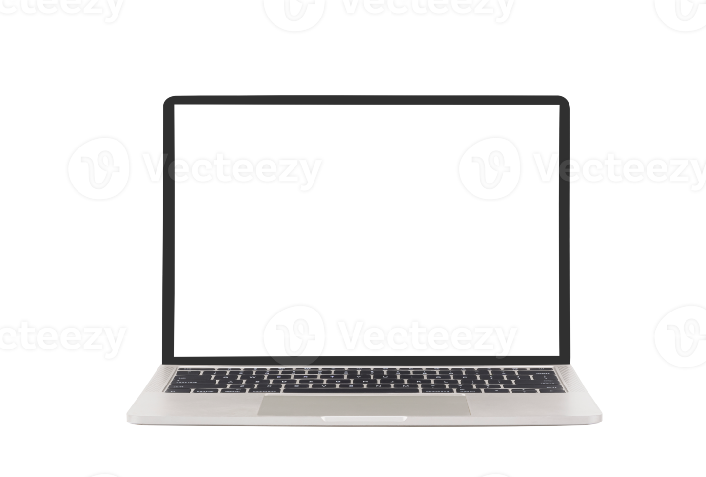 Modern laptop with blank screen on transparent background png