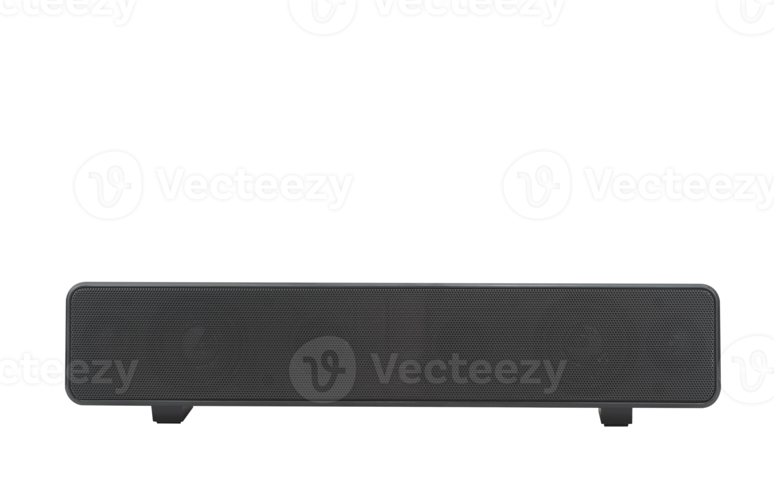 Black wireless sound bar speaker on transparent background, Png file