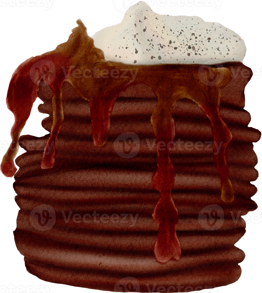 illustration de crêpes aquarelle dessinée à la main isolée sur fond blanc png