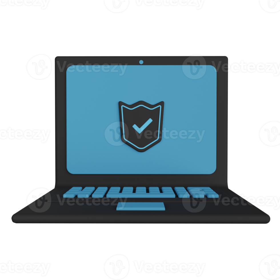 Laptop Security 3D Illustration png