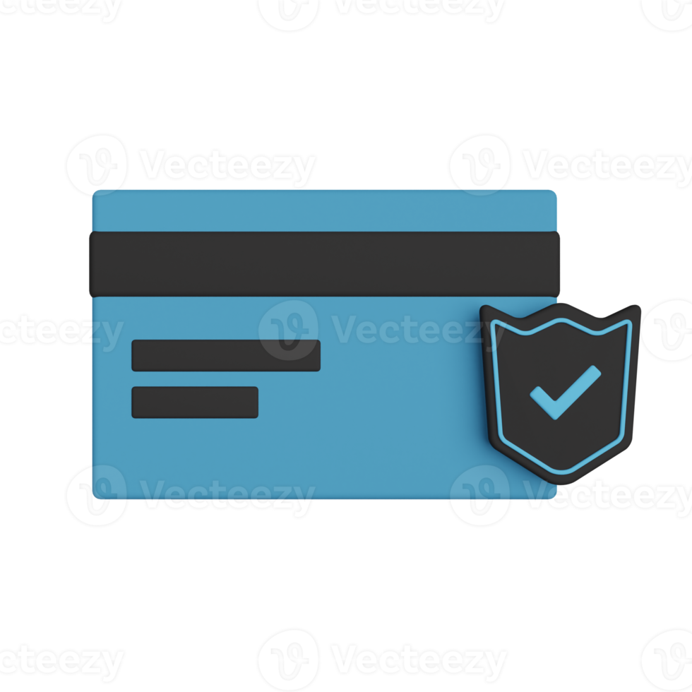 Card Payment Protection 3D Illustration png