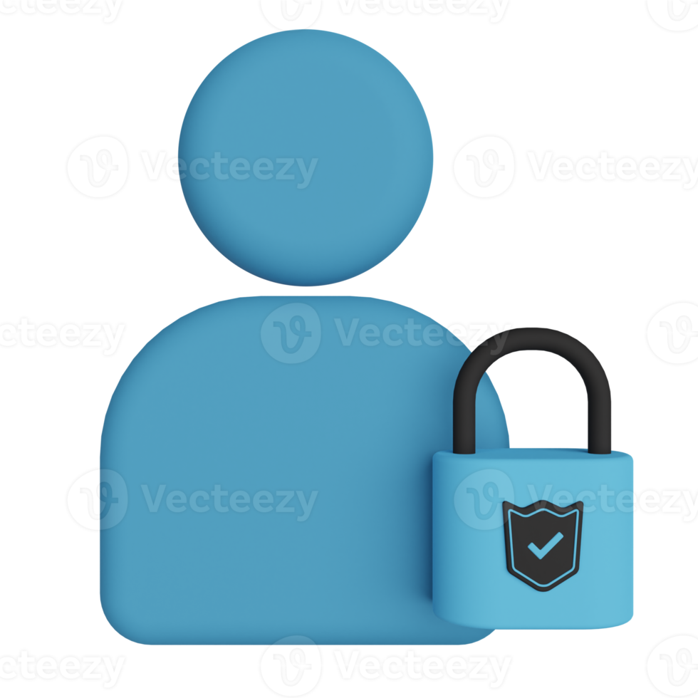 User Security 3D Illustration png