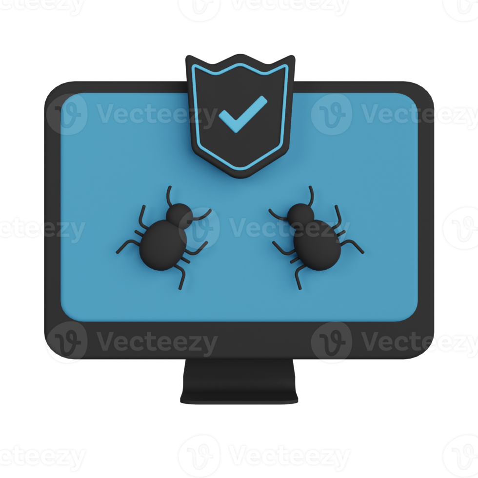 Malware Protection 3D Illustration png