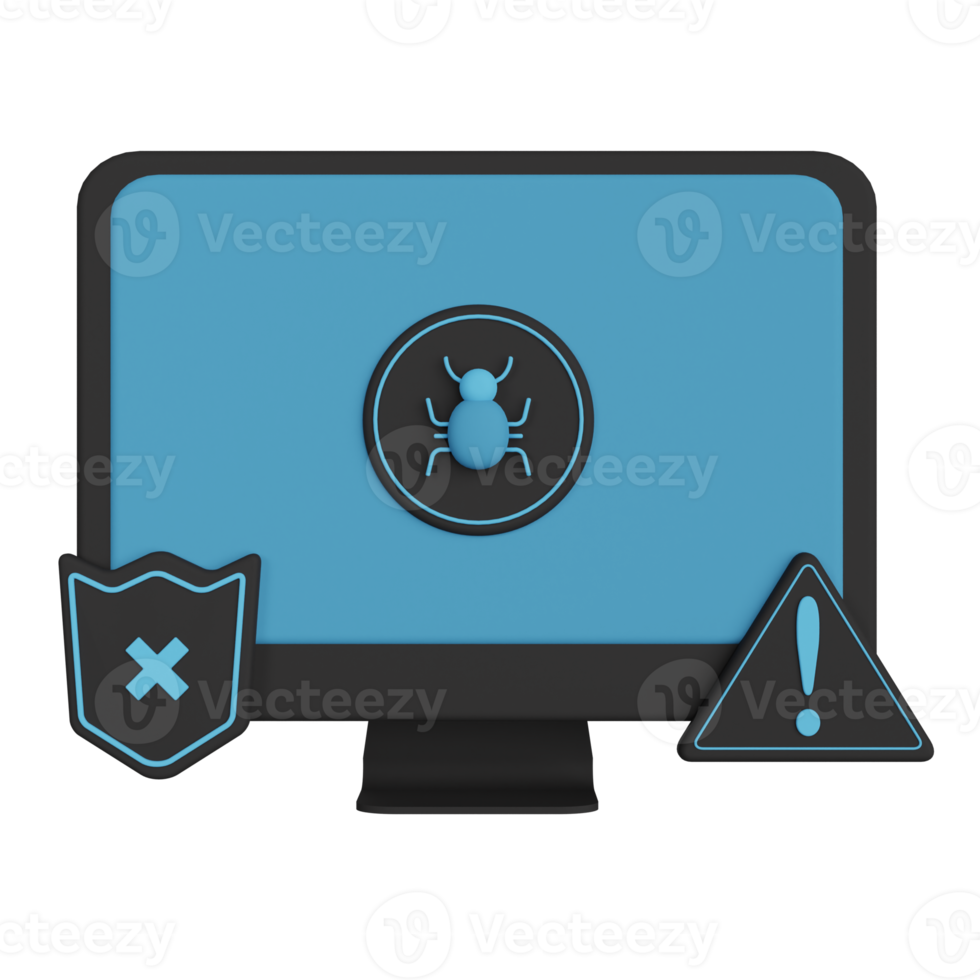 malware gedetecteerd 3d illustratie png