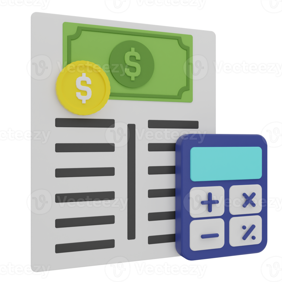 Accounting Report 3D Illustration png