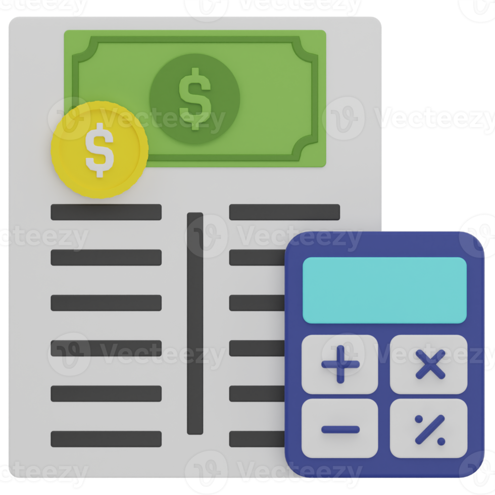 Accounting Report 3D Illustration png