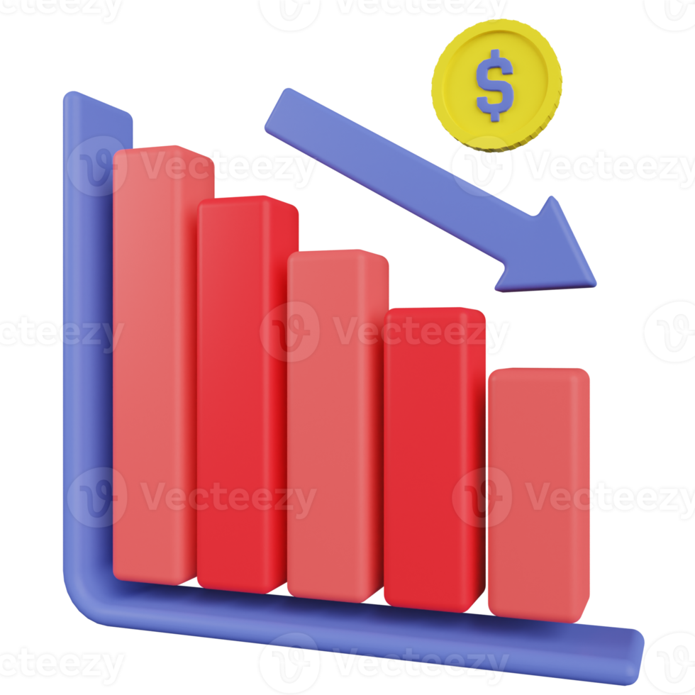 financiën verlies 3d illustratie png