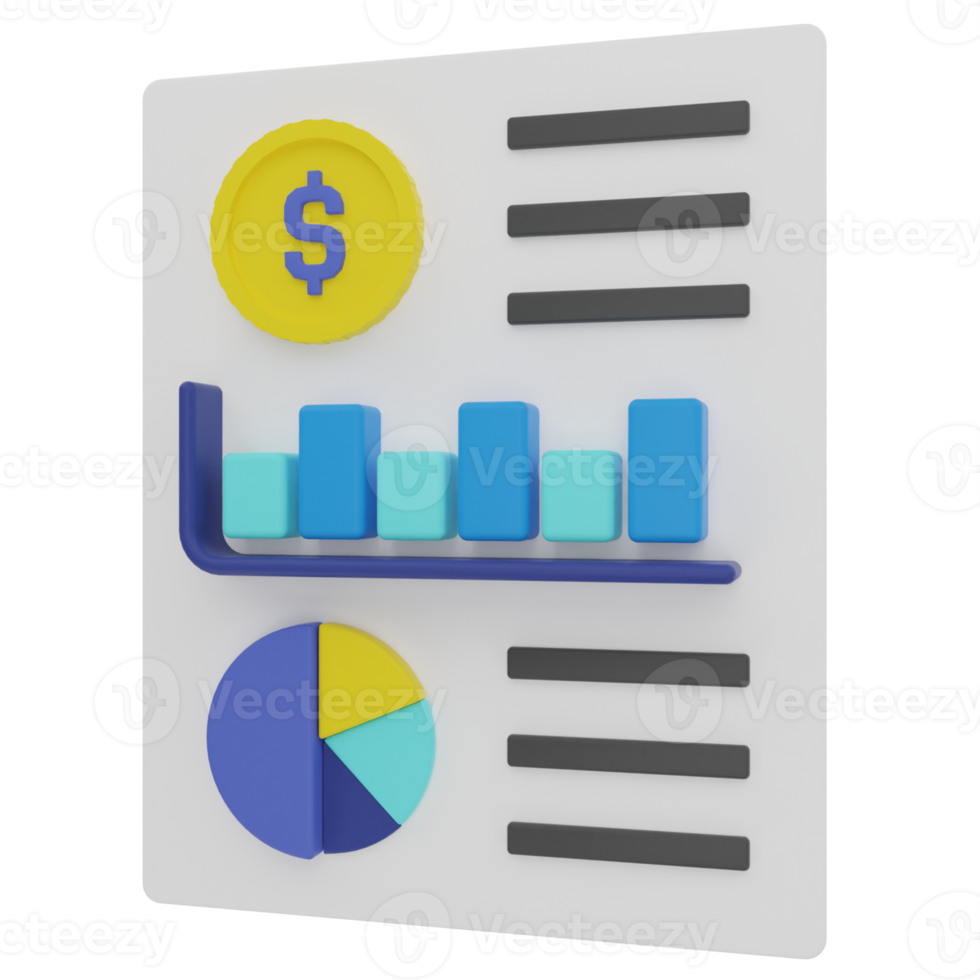 Accounting Report 3D Illustration png