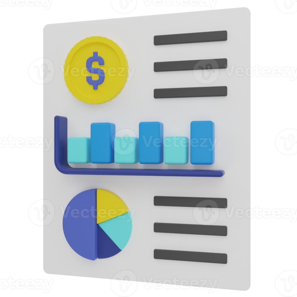 redovisning rapport 3d illustration png