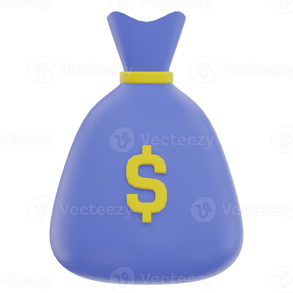 Money Bag 3D Illustration png