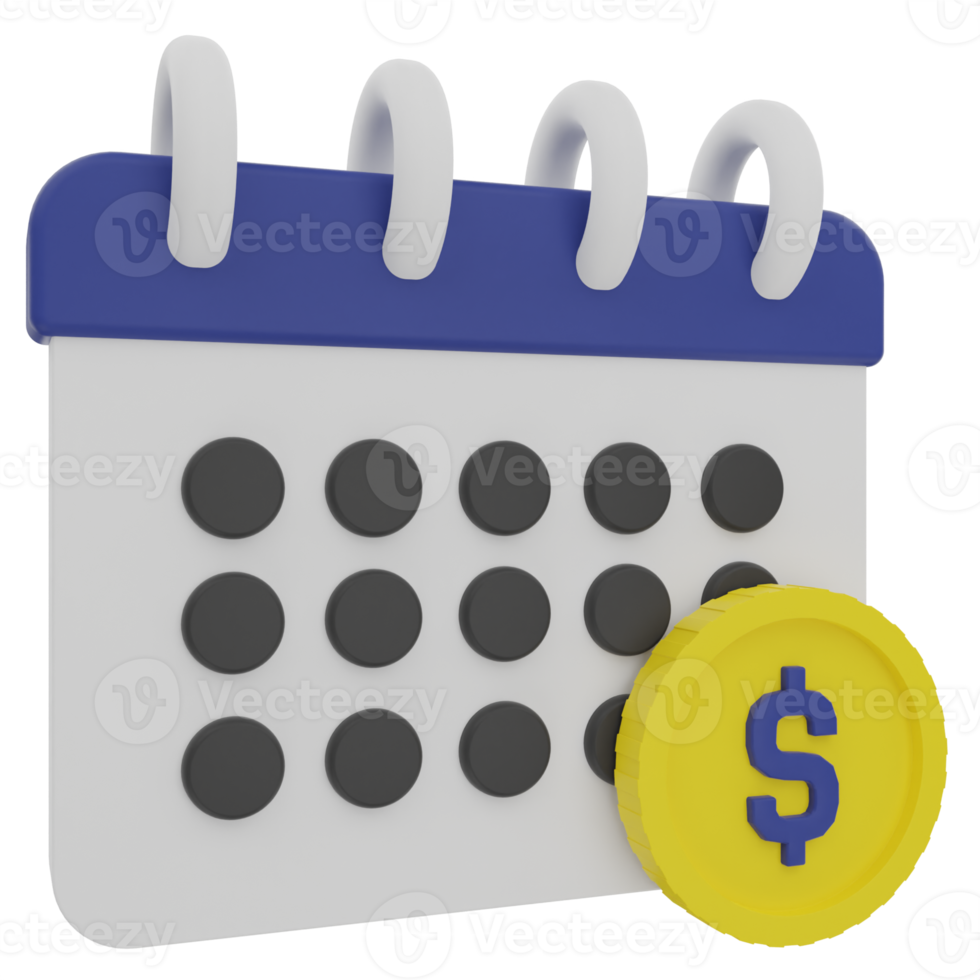 Payment Schedule 3D Illustration png