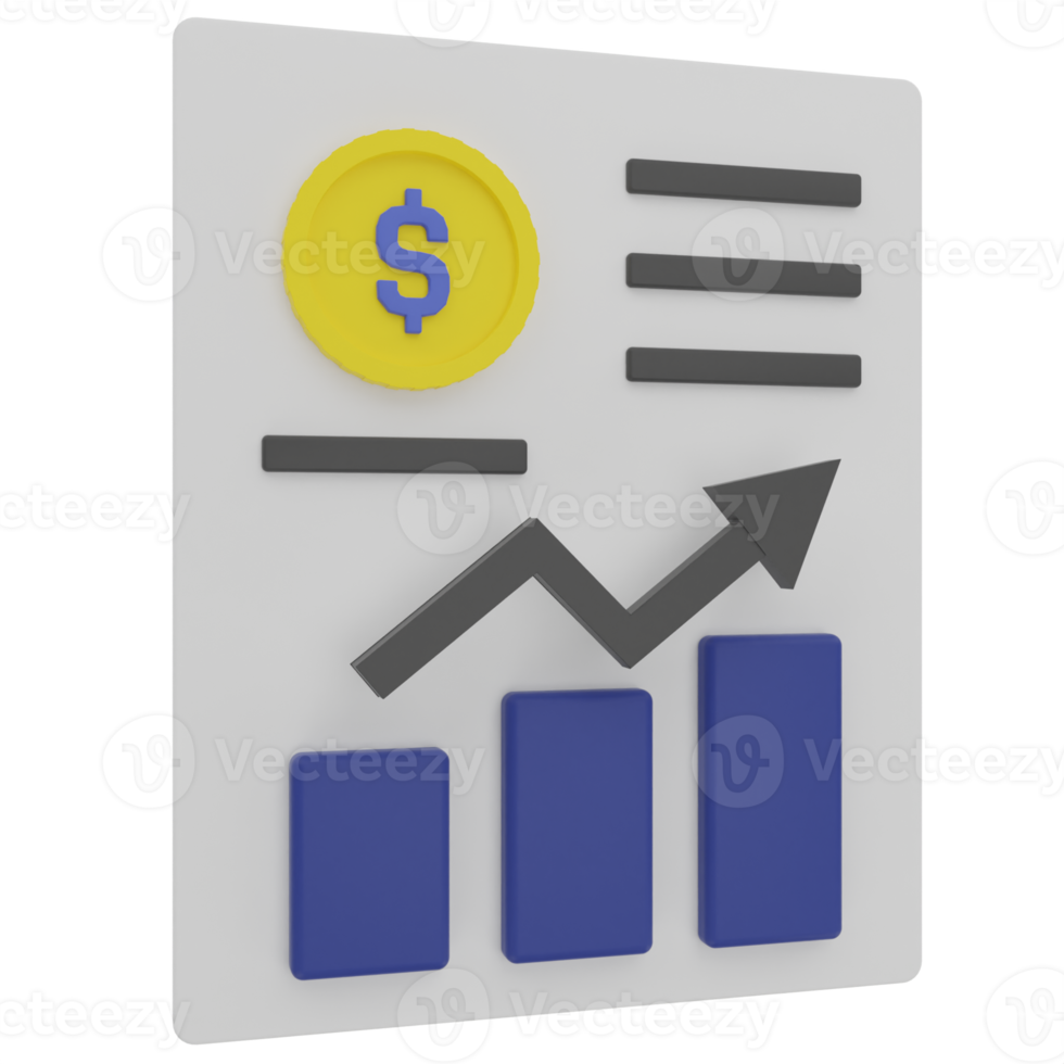 Finance Analytics 3D Illustration png