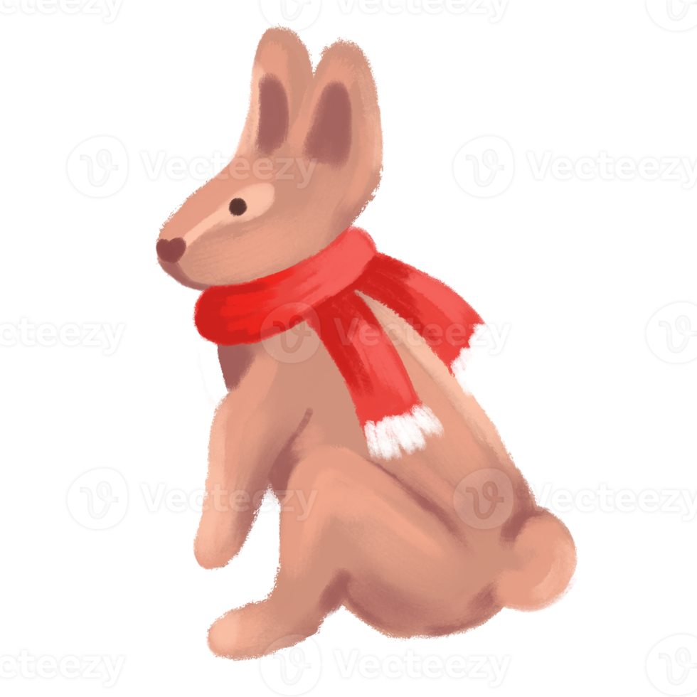 rabbit in a red scarf png