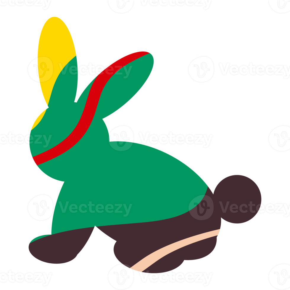 Silhouette of a rabbit with an abstract pattern png