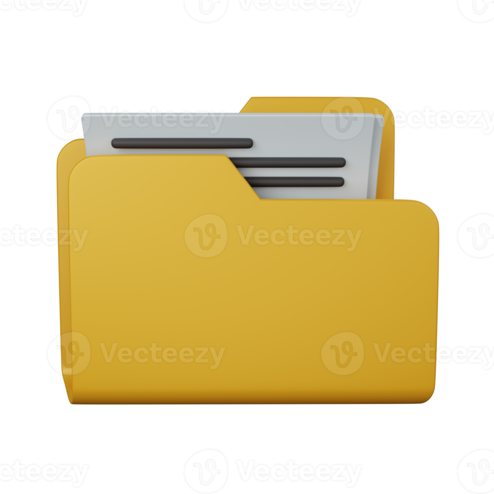 3d rendering business folder isolated useful for business, company and finance design illustration png