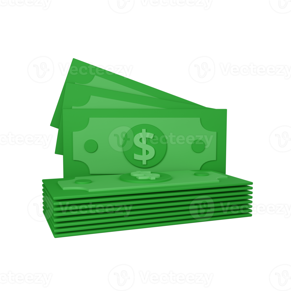 3d rendering money isolated useful for business, company and finance design illustration png