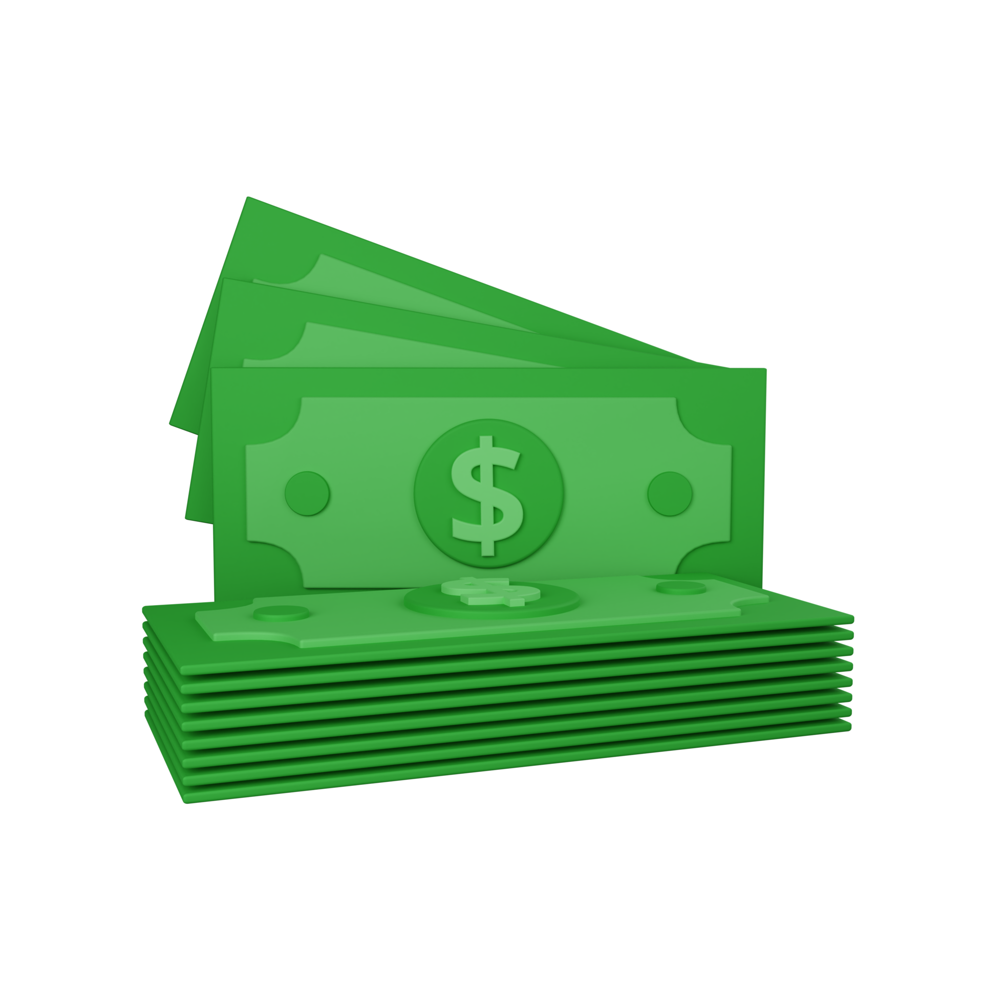 minimal 3d illustration of green stack of money 9585331 PNG