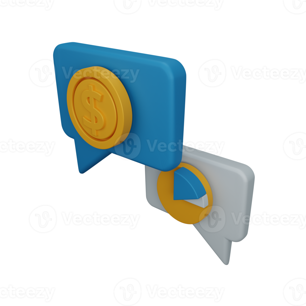 3d rendering chat or conversation isolated useful for business, company and finance design png