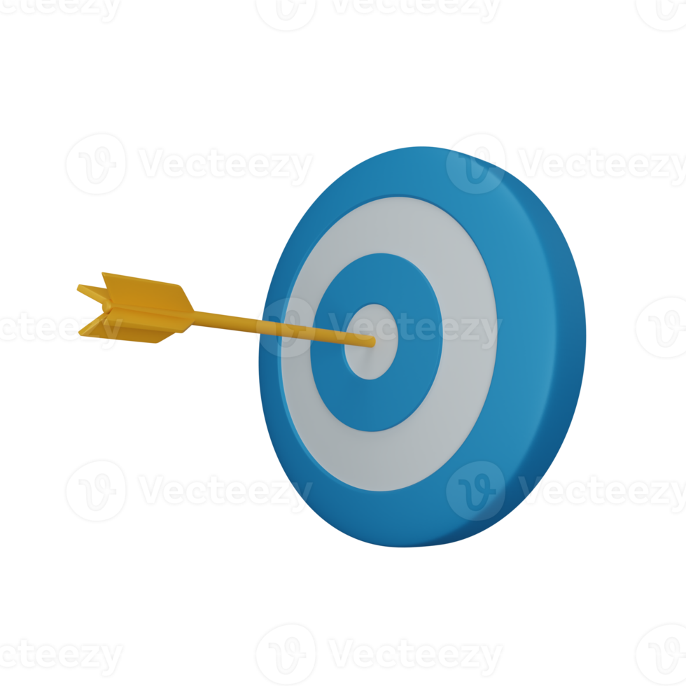 3d rendering business target isolated useful for business, company and finance design illustration png