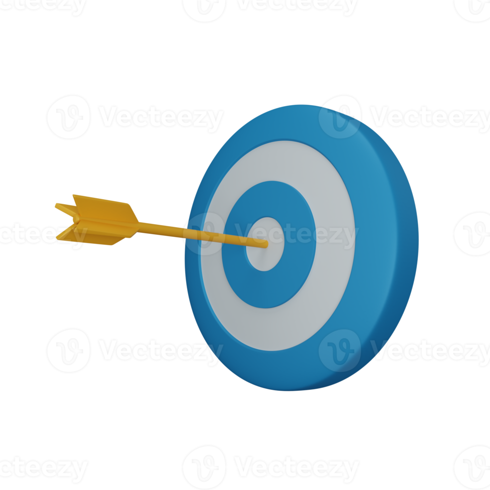 Cible commerciale de rendu 3d isolée utile pour l'illustration de conception d'entreprise, d'entreprise et de finance png