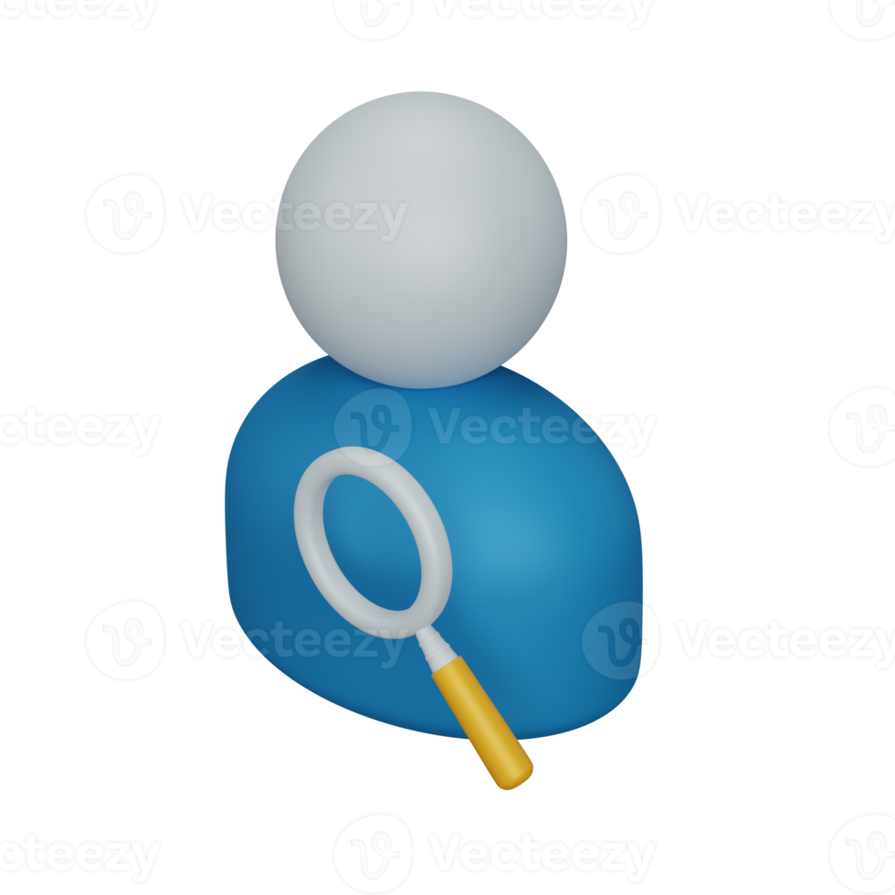3D-rendering zoek werknemer geïsoleerd nuttig voor zaken, bedrijf en financiën ontwerp illustratie png