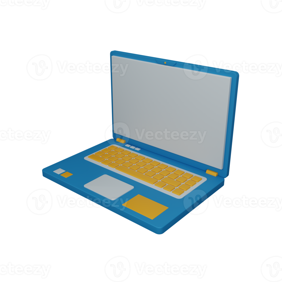 3D-Rendering Laptop oder Computer isoliert nützlich für Geschäfts-, Firmen- und Finanzdesign png