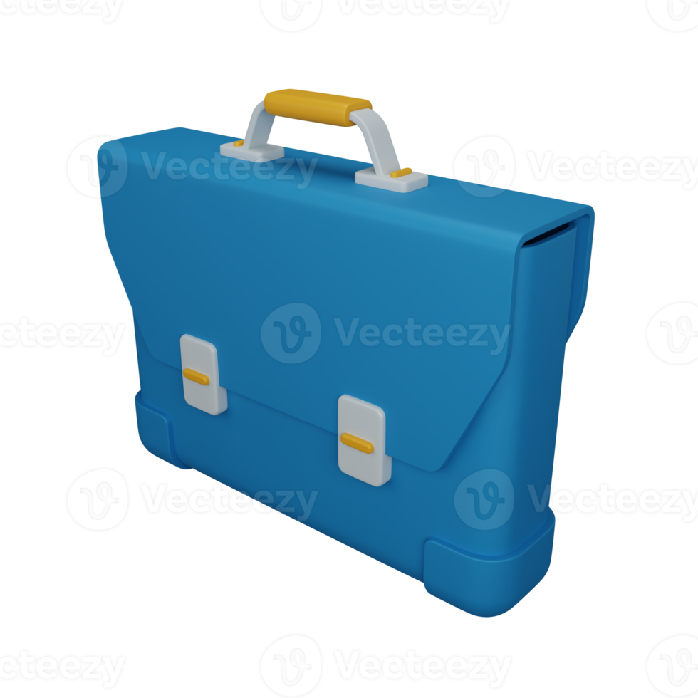 3d rendering briefcase or office bag isolated useful for business, company and finance design png