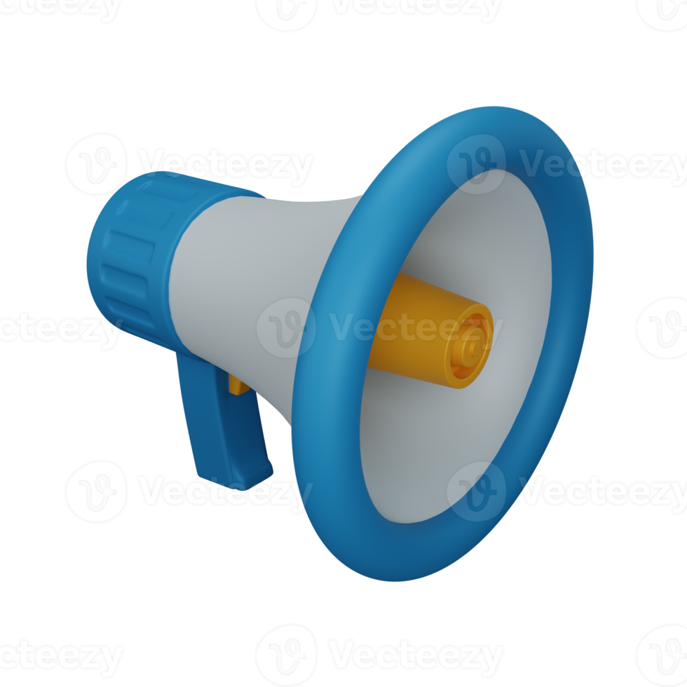 3d rendering announcement or megaphone isolated useful for business, company and finance design png