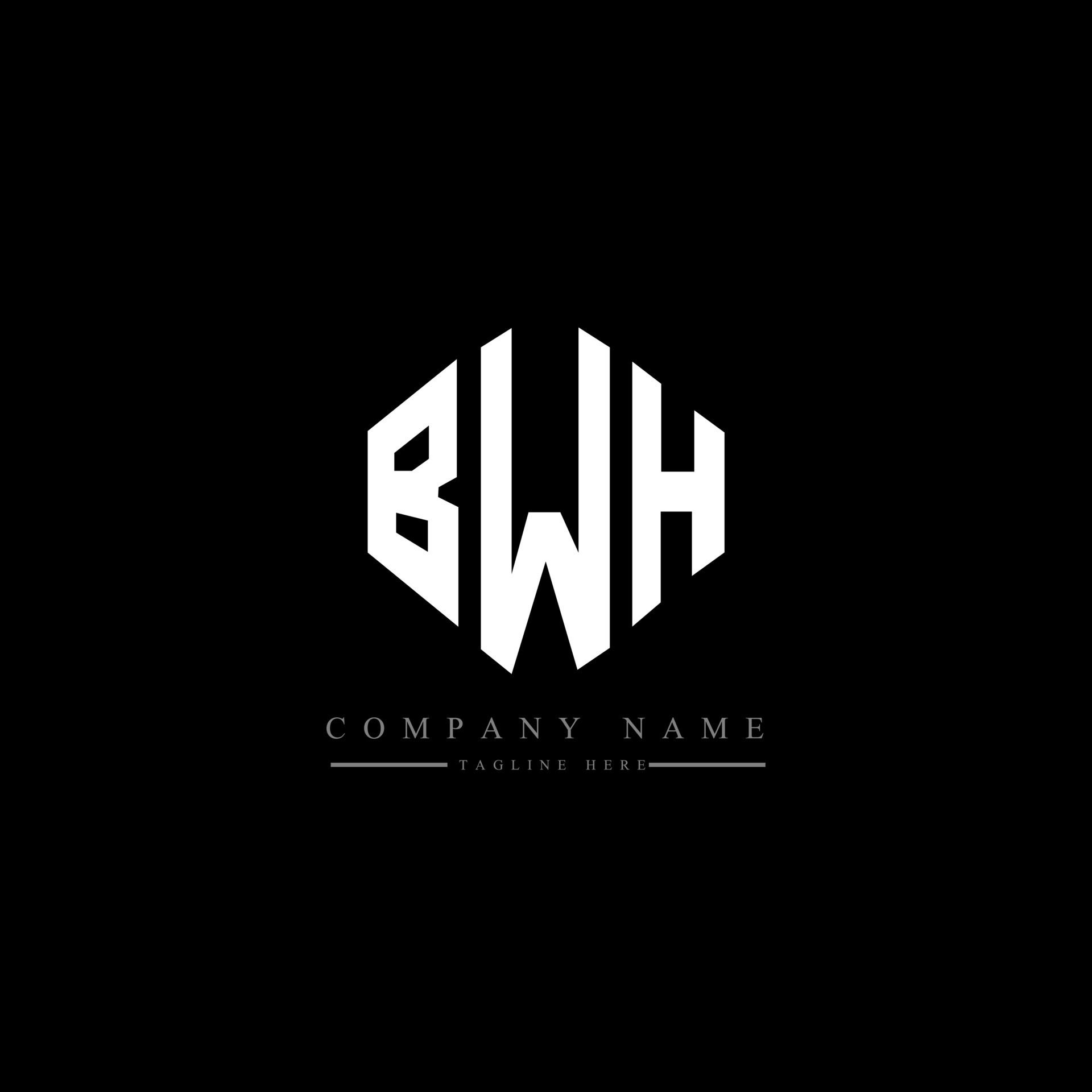 BWH letter logo design with polygon shape. BWH polygon and cube shape
