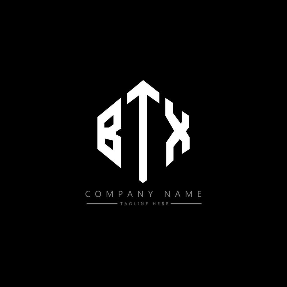 BTX letter logo design with polygon shape. BTX polygon and cube shape logo design. BTX hexagon vector logo template white and black colors. BTX monogram, business and real estate logo.