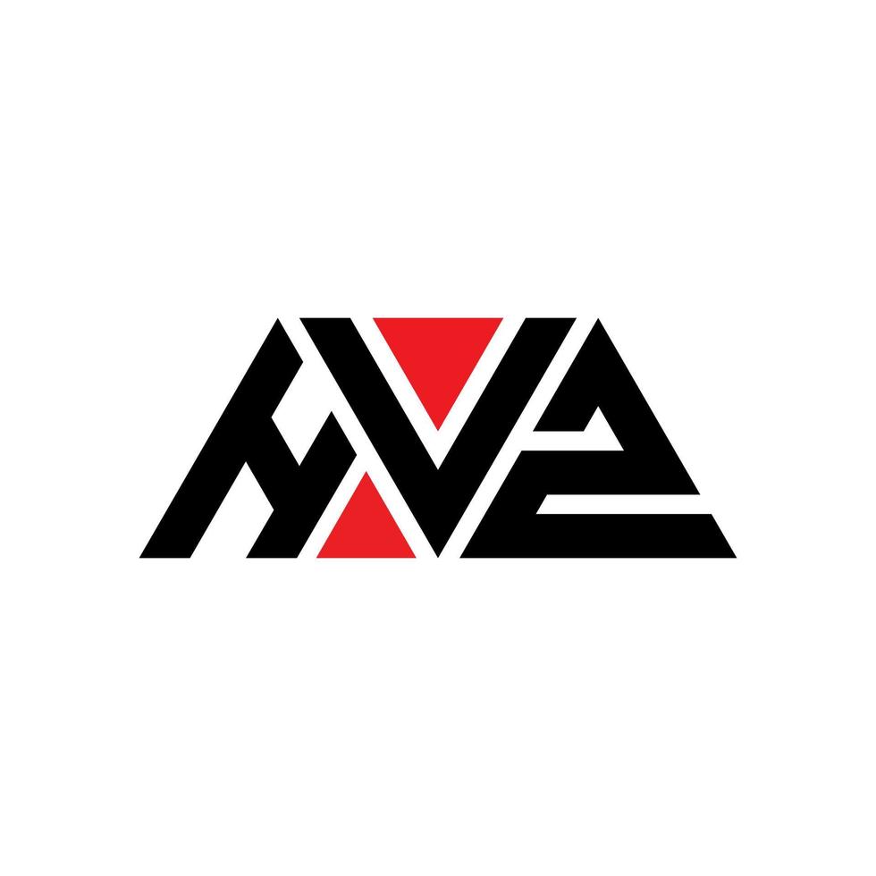 diseño de logotipo de letra triangular hvz con forma de triángulo. monograma de diseño del logotipo del triángulo hvz. plantilla de logotipo de vector de triángulo hvz con color rojo. logotipo triangular hvz logotipo simple, elegante y lujoso. hvz