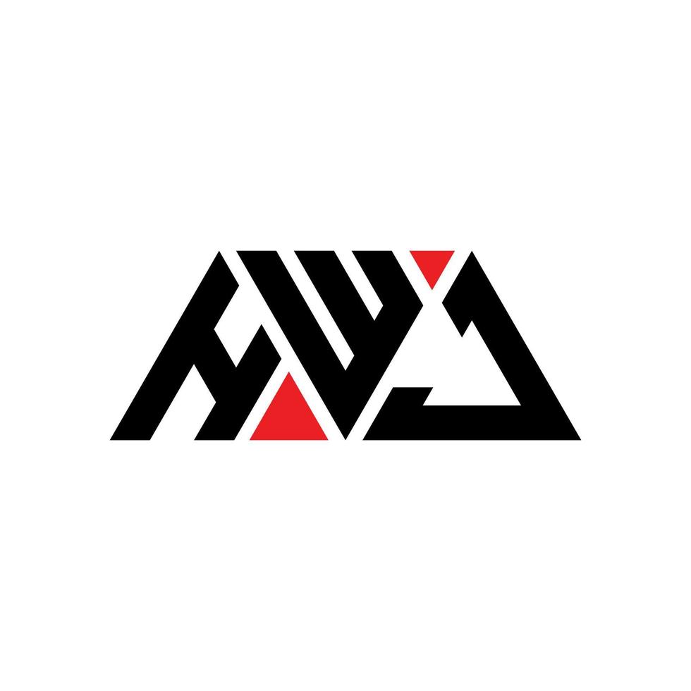 diseño de logotipo de letra triangular hwj con forma de triángulo. monograma de diseño del logotipo del triángulo hwj. plantilla de logotipo de vector de triángulo hwj con color rojo. logotipo triangular hwj logotipo simple, elegante y lujoso. hwj