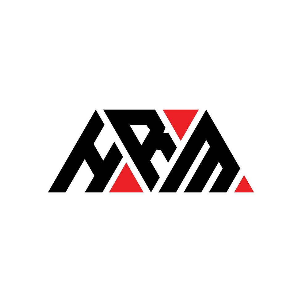 HRM triangle letter logo design with triangle shape. HRM triangle logo design monogram. HRM triangle vector logo template with red color. HRM triangular logo Simple, Elegant, and Luxurious Logo. HRM