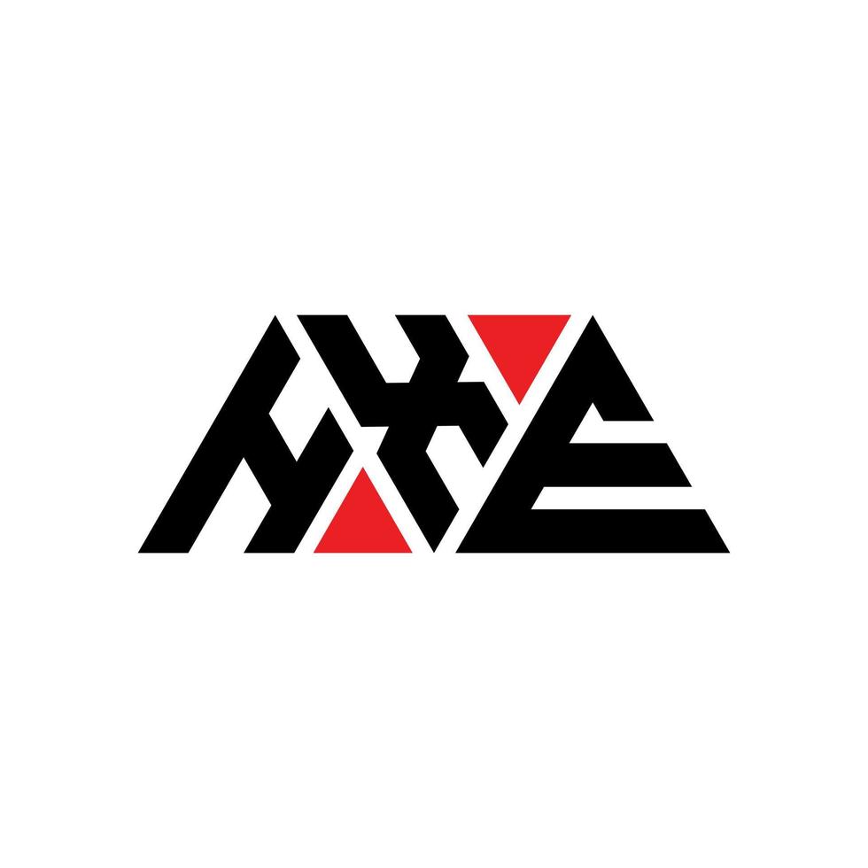 diseño de logotipo de letra triangular hxe con forma de triángulo. monograma de diseño de logotipo de triángulo hxe. plantilla de logotipo de vector de triángulo hxe con color rojo. logotipo triangular hxe logotipo simple, elegante y lujoso. hxe