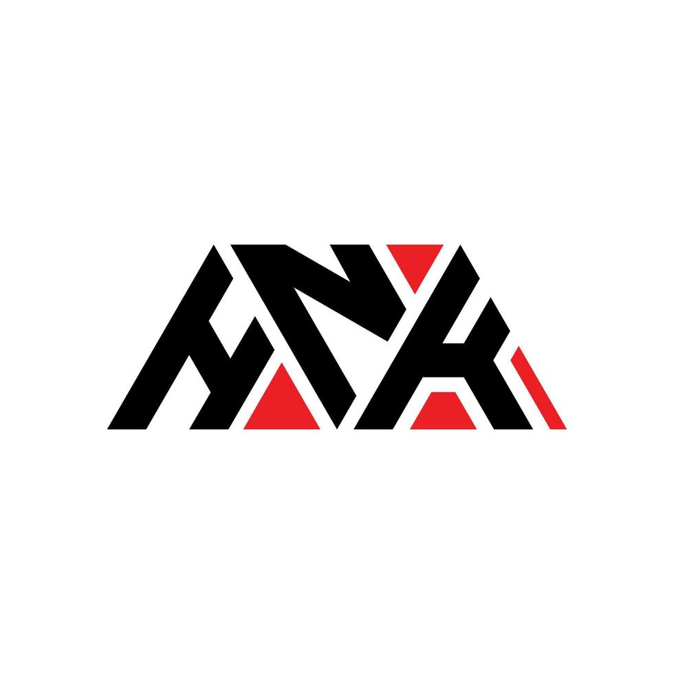 diseño de logotipo de letra de triángulo hnk con forma de triángulo. monograma de diseño de logotipo de triángulo hnk. plantilla de logotipo de vector de triángulo hnk con color rojo. logotipo triangular de hnk logotipo simple, elegante y lujoso. hk