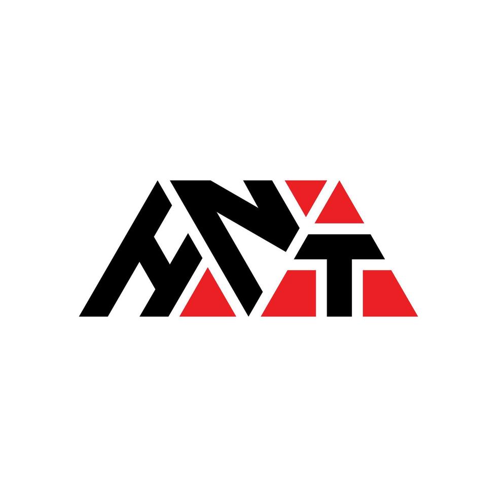 HNT triangle letter logo design with triangle shape. HNT triangle logo design monogram. HNT triangle vector logo template with red color. HNT triangular logo Simple, Elegant, and Luxurious Logo. HNT