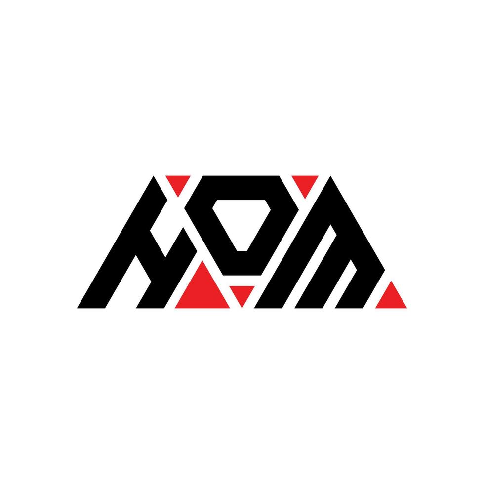 diseño de logotipo de letra hom triángulo con forma de triángulo. monograma de diseño del logotipo del triángulo hom. plantilla de logotipo de vector de triángulo hom con color rojo. hom logo triangular logo simple, elegante y lujoso. hombre